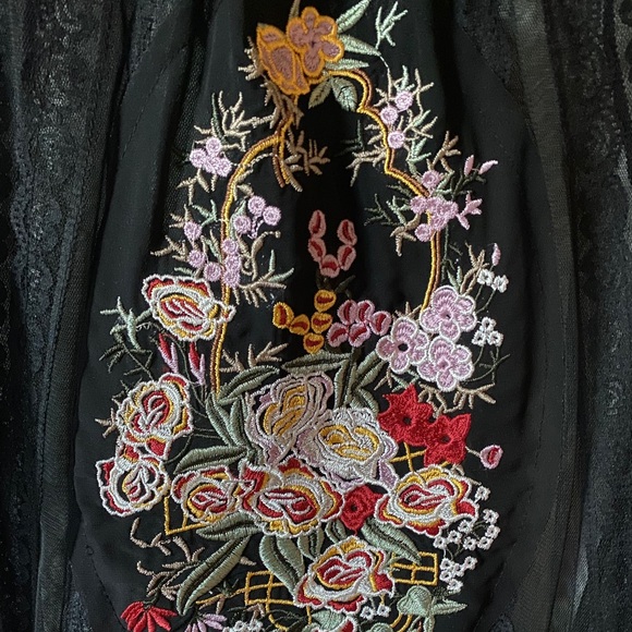 Black dress with embroidery, transparent - Picture 3 of 10